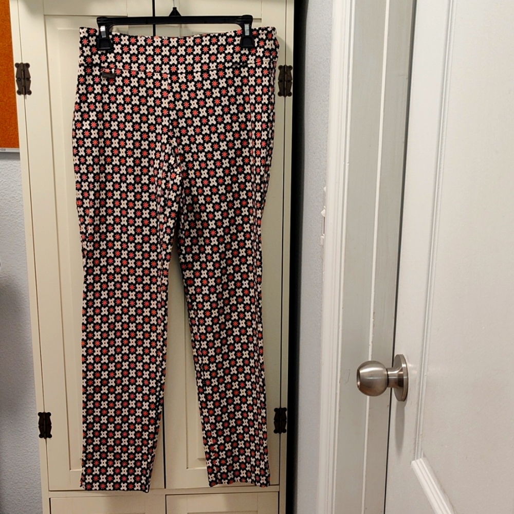 Women's Peck & Peck Patterned Pants, Like New, Size 10, Multi-Color